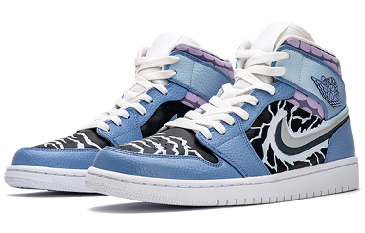 Lookbook 【カスタムシューズ】エアジョーダン1 ミッド ブルーブラック 'うちはサスケ - ナルト' 554724-130(TeamB-火影忍者佐助)