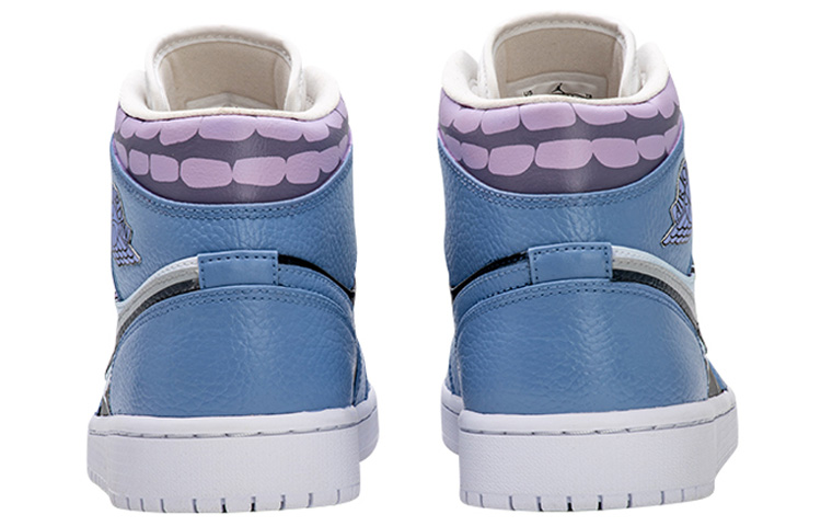 Shop 【カスタムシューズ】エアジョーダン1 ミッド ブルーブラック 'うちはサスケ - ナルト' 554724-130(TeamB-火影忍者佐助)