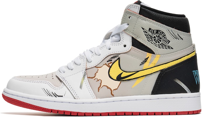 【定製球鞋】Jordan Air Jordan 1 high OG 野鶴製造 漫畫風 狼叔 塗鴉 防滑耐磨 高筒 復古籃球鞋 男女同款 灰白 Buy 【定製球鞋】Jordan Air Jordan 1 high OG 野鶴製造 漫畫風 狼叔 塗鴉 防滑耐磨 高筒 復古籃球鞋 男女同款 灰白