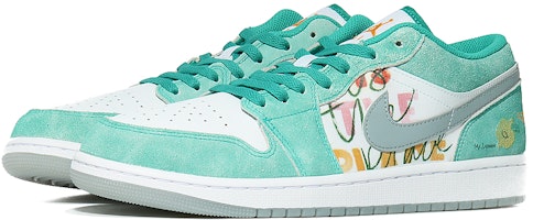 【訂製球鞋】 Jordan Air Jordan 1 塗鴉LEMON 藝術語言 減震防滑 低筒 復古籃球鞋 男女同款 翡翠綠 Lookbook 【訂製球鞋】 Jordan Air Jordan 1 塗鴉LEMON 藝術語言 減震防滑 低筒 復古籃球鞋 男女同款 翡翠綠