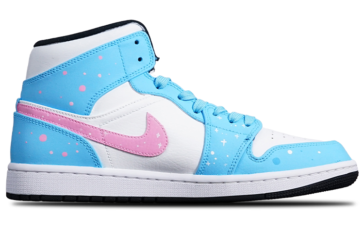 Order 에어 조던 1 미드 '블랙 팬다 우주인' 커스텀 (핸드페인팅) 554724-075(TeamT-超人宇航员S-BOX)