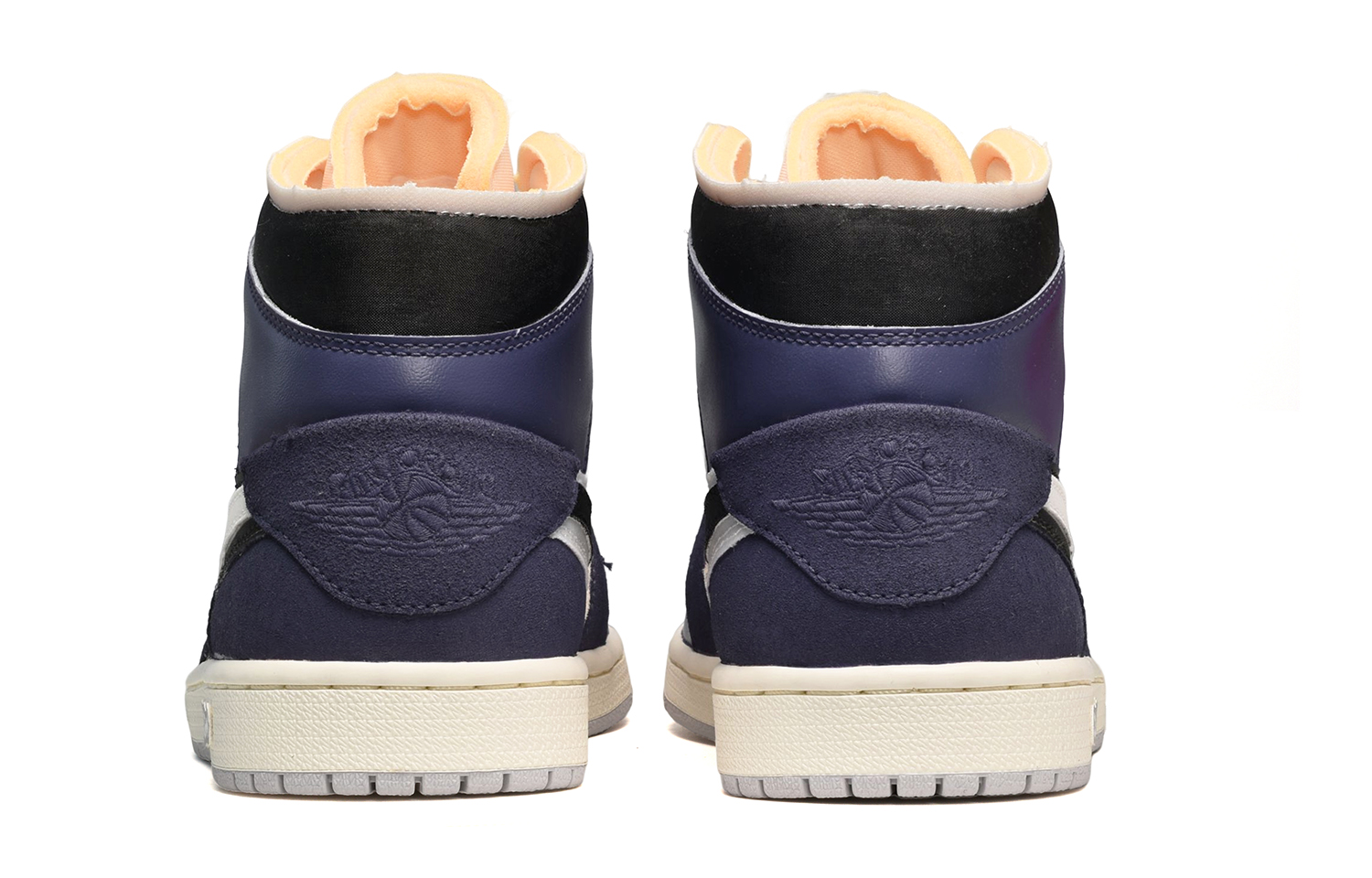 Shop [Sepatu Kustom] Air Jordan Custom x 1 Mid 'Hitam Putih Ungu Distressed' DQ3726-100(TeamE-女款线条黑白紫)