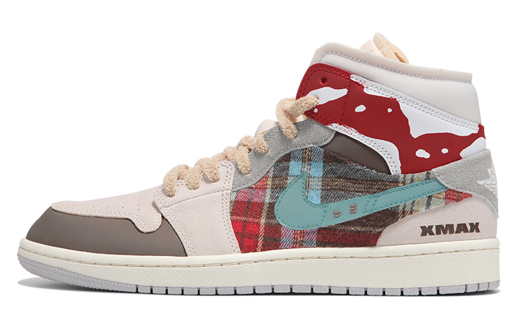 Buy Zapatillas Personalizadas Air Jordan 1 Mid "Navidad" DM9652-100(Teamfour-男款圣诞格子红)