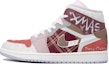 Buy 에어 조던 1 미드 '크리스마스 피스 애플 그래피티' (커스텀) DQ3726-100(TeamM-女款平安果红白棕)