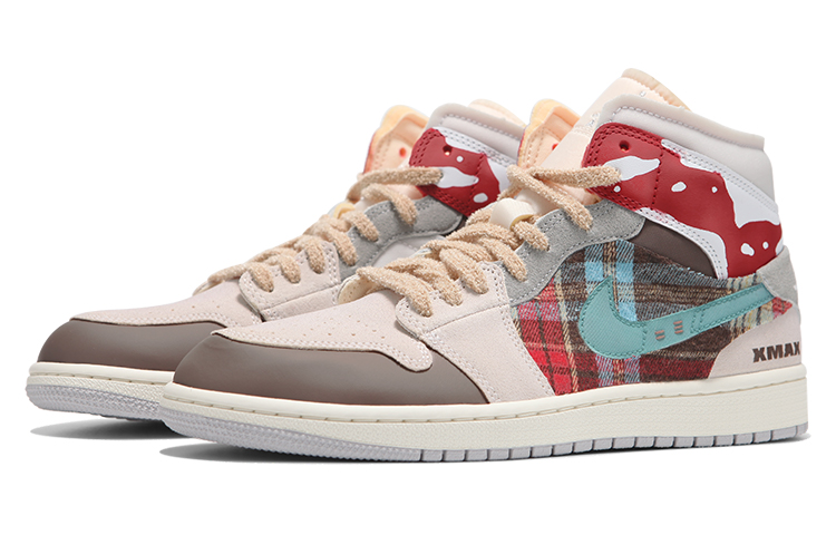 Lookbook Zapatillas Personalizadas Air Jordan 1 Mid "Navidad" DM9652-100(Teamfour-男款圣诞格子红)