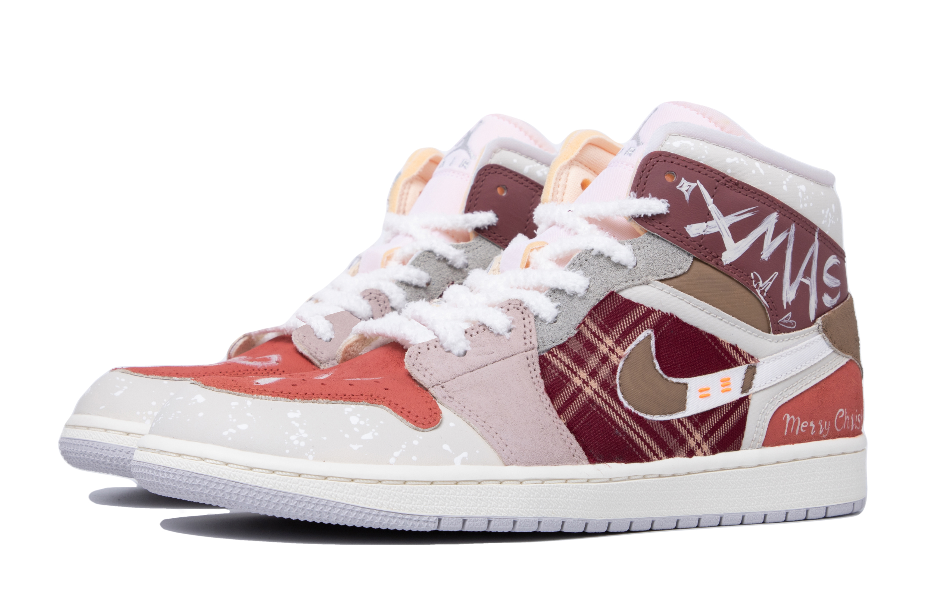 Lookbook [Custom Shoes] Air Jordan Custom x 1 Mid 'Christmas Peace Apple Graffiti'