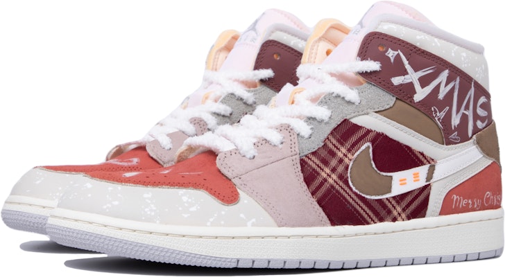 에어 조던 1 미드 '크리스마스 피스 애플 그래피티' (커스텀) DQ3726-100(TeamM-女款平安果红白棕) Lookbook 에어 조던 1 미드 '크리스마스 피스 애플 그래피티' (커스텀) DQ3726-100(TeamM-女款平安果红白棕)