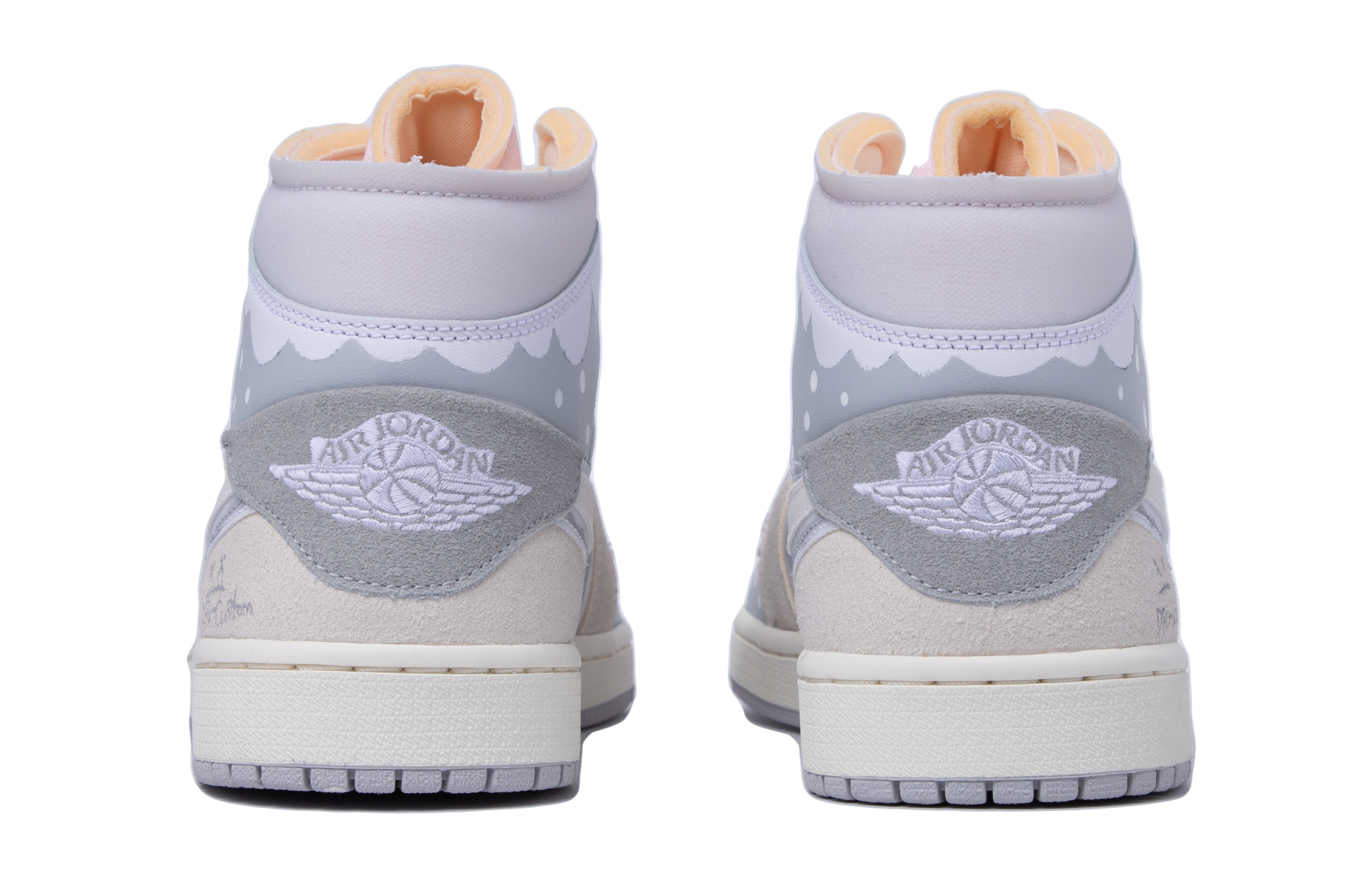 Purchase 【定制球鞋】 Jordan Air Jordan 1 Mid 達文西定制 特殊鞋盒 聖誕雪夜 中幫 復古籃球鞋 男款 白灰