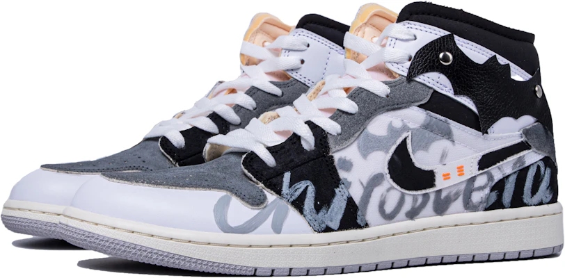 【訂製球鞋】Jordan Air Jordan 1 Mid 達文西訂製 暗黑蝙蝠 塗鴉 中幫 復古籃球鞋 GS 黑白 Lookbook 【訂製球鞋】Jordan Air Jordan 1 Mid 達文西訂製 暗黑蝙蝠 塗鴉 中幫 復古籃球鞋 GS 黑白