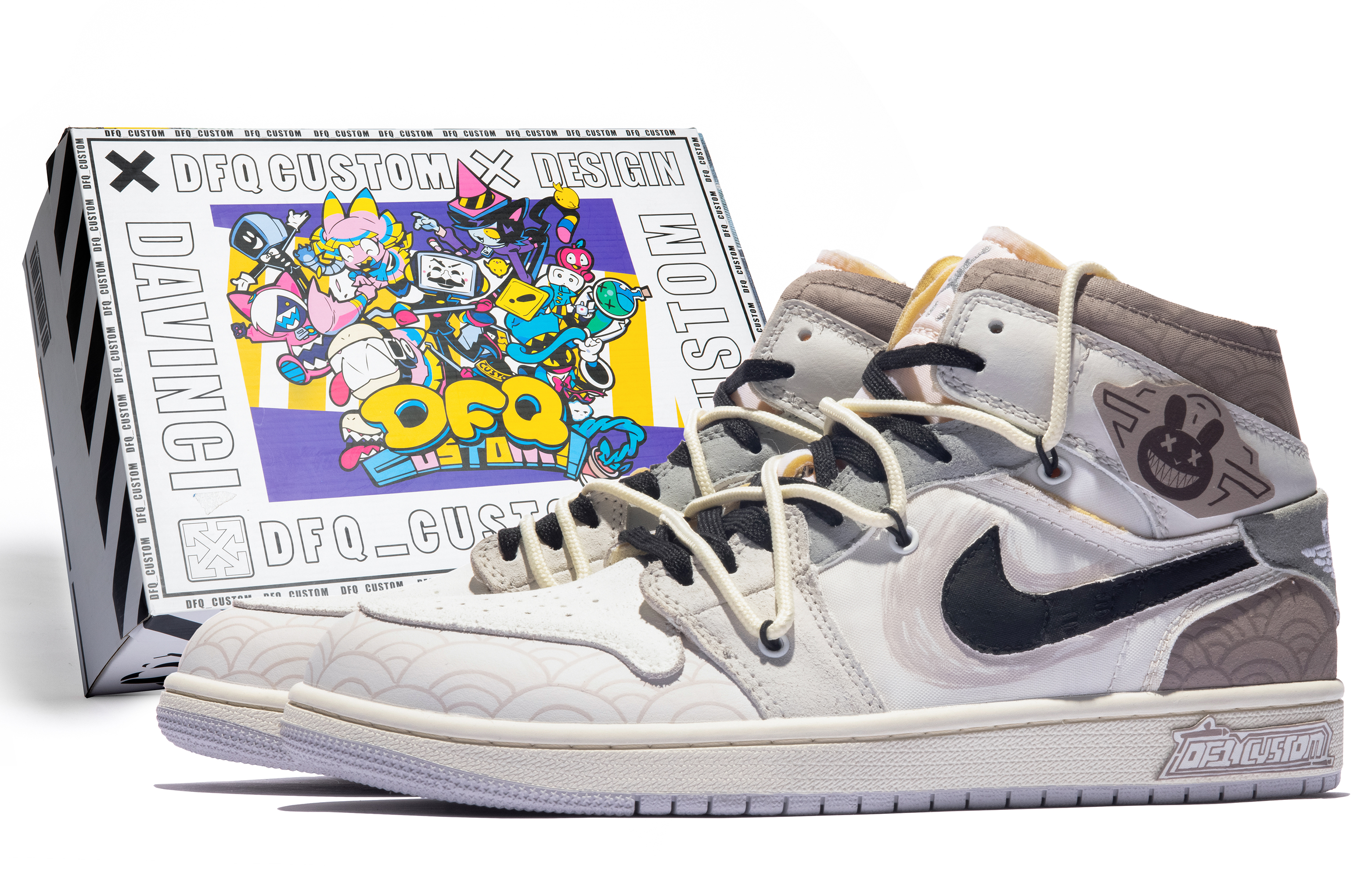 Buy Zapatillas Personalizadas Air Jordan 1 Mid 'Dragón de la Suerte' DQ3726-100(TeamM-女款瑞气玲灵S-BOX)