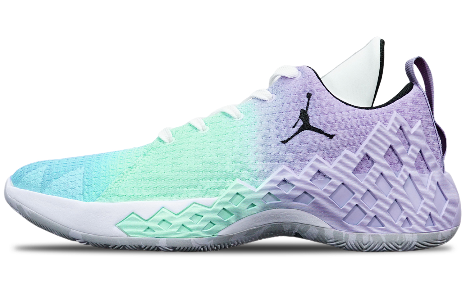 Order 에어조던 다이아몬드 로우 '블루그린퍼플 마카롱' (커스텀) CI1209-101(TeamT-实战蓝绿紫渐变S-BOX)