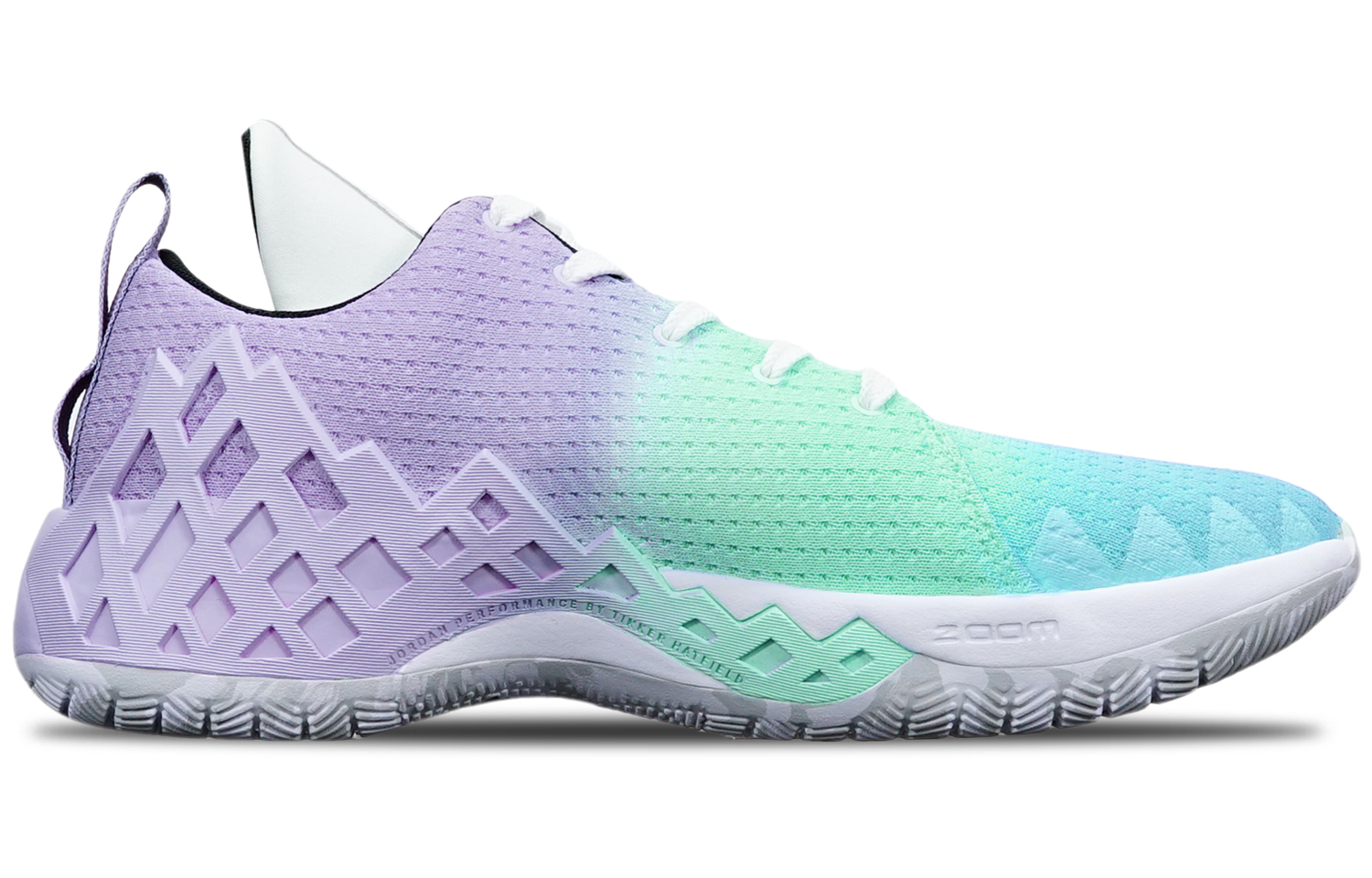 Lookbook 에어조던 다이아몬드 로우 '블루그린퍼플 마카롱' (커스텀) CI1209-101(TeamT-实战蓝绿紫渐变S-BOX)