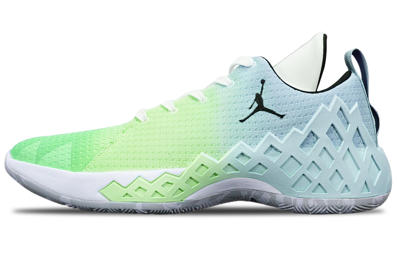 Order [Kasut Tersuai] Air Jordan Jumpman Diamond Low 'Macaron Gradient Hijau Biru' CI1209-101(TeamT-实战绿蓝渐变S-BOX)