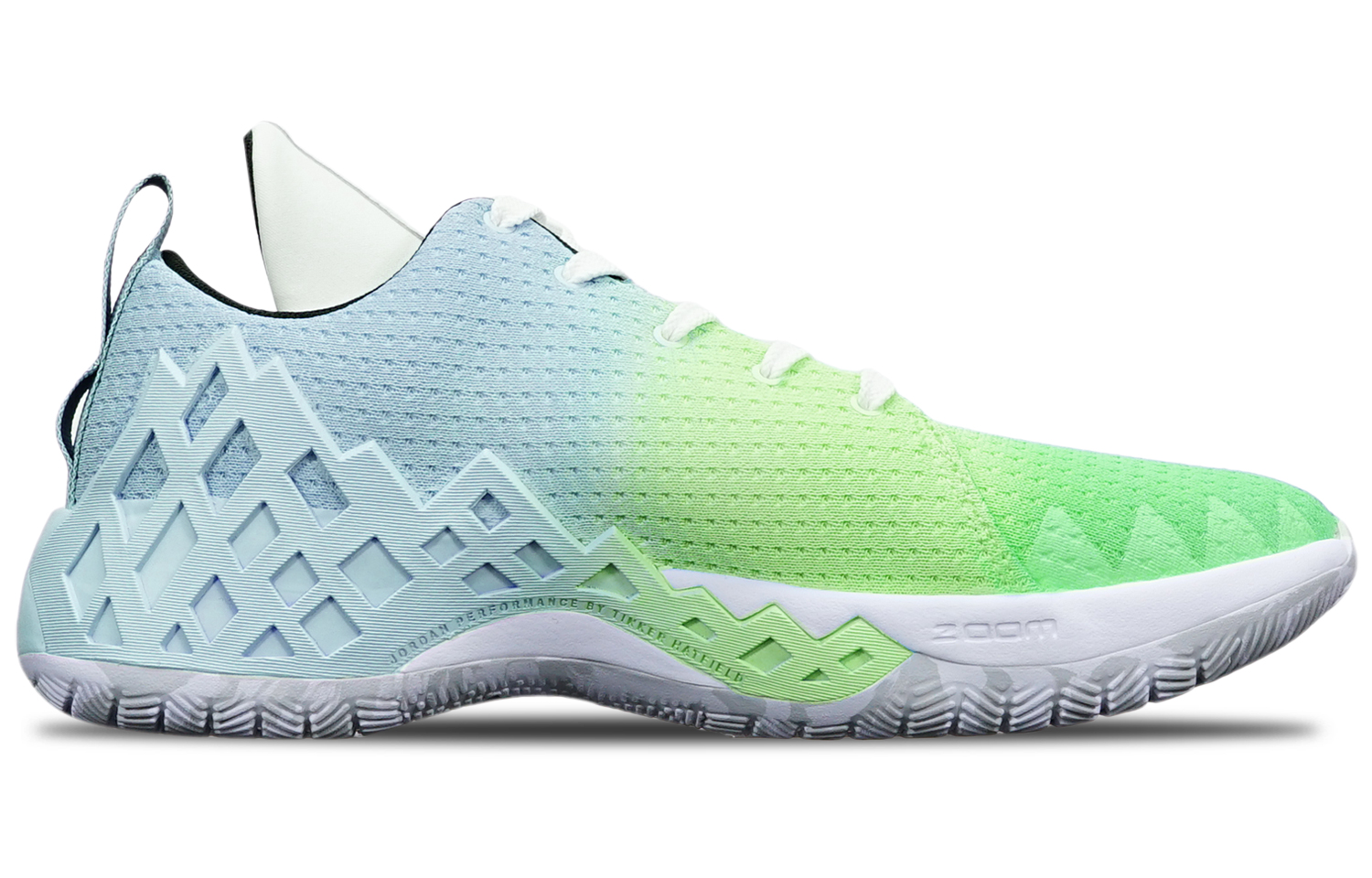 Lookbook [Kasut Tersuai] Air Jordan Jumpman Diamond Low 'Macaron Gradient Hijau Biru' CI1209-101(TeamT-实战绿蓝渐变S-BOX)