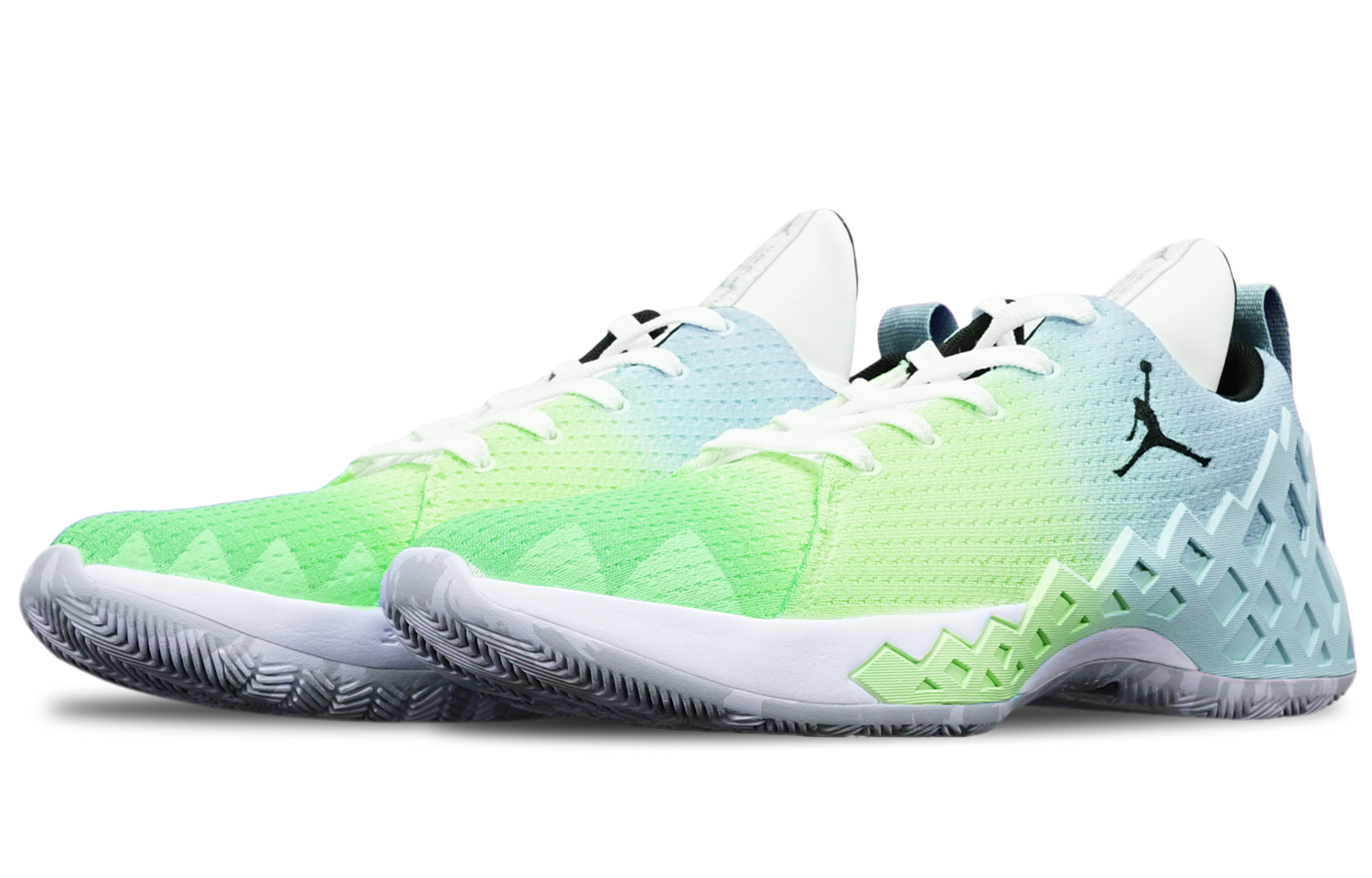 Shop [Kasut Tersuai] Air Jordan Jumpman Diamond Low 'Macaron Gradient Hijau Biru' CI1209-101(TeamT-实战绿蓝渐变S-BOX)