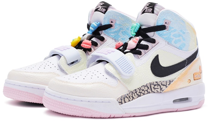 【訂製球鞋】 Jordan Legacy 312 沙灘 特殊鞋盒 手繪噴繪 高幫 復古籃球鞋 GS 米白粉藍 Shop 【訂製球鞋】 Jordan Legacy 312 沙灘 特殊鞋盒 手繪噴繪 高幫 復古籃球鞋 GS 米白粉藍