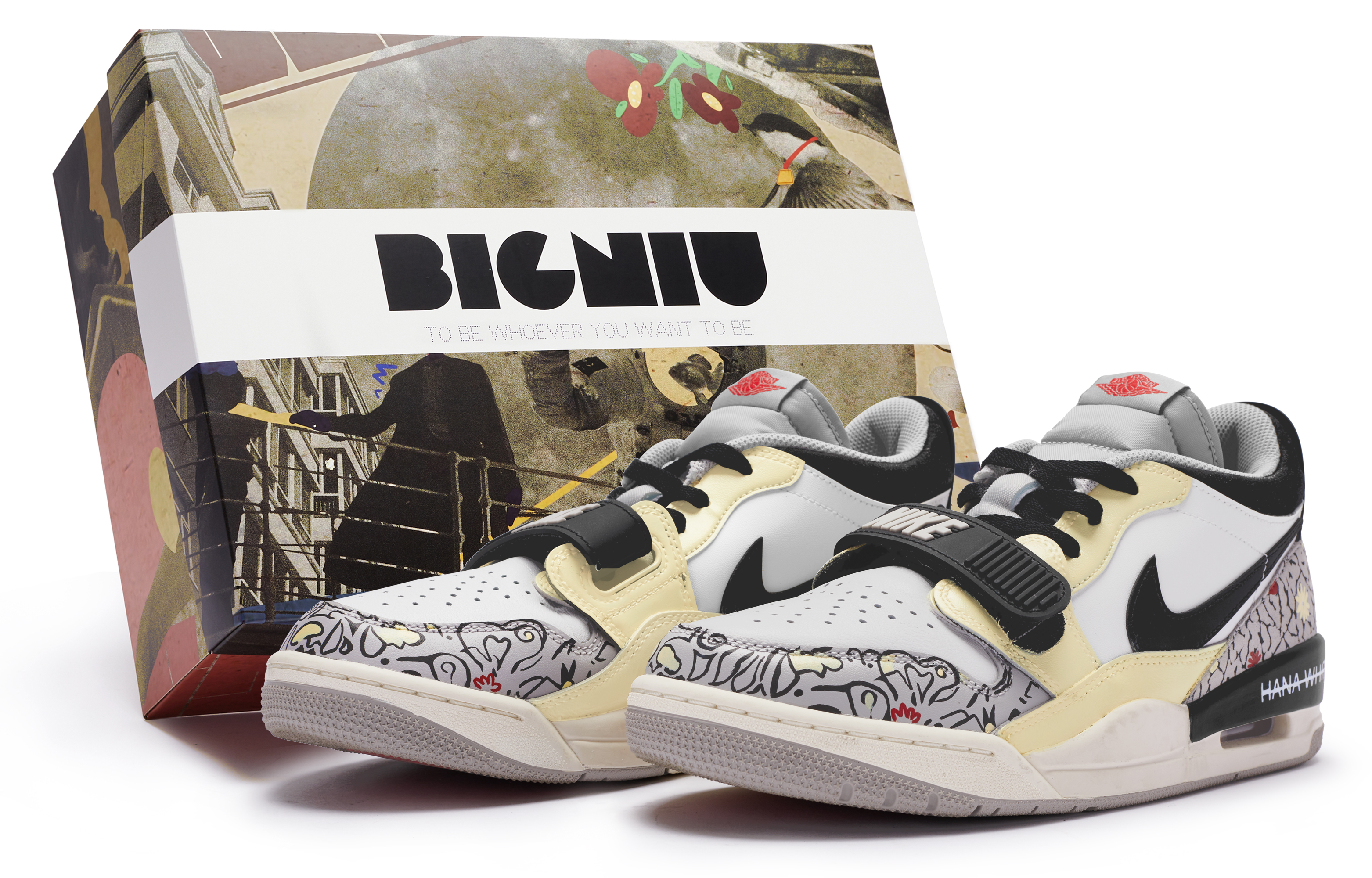 Buy 【客製球鞋】Jordan Legacy 312 BIGNIU 城市主題 小菊花 特別鞋盒 低筒 復古籃球鞋 男款 黑白