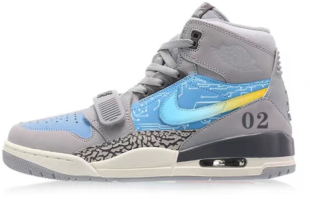 【訂製球鞋】Jordan Legacy 312 百搭舒適 防滑耐磨 科技藍圖 高筒 復古籃球鞋 男款 藍灰 Buy 【訂製球鞋】Jordan Legacy 312 百搭舒適 防滑耐磨 科技藍圖 高筒 復古籃球鞋 男款 藍灰