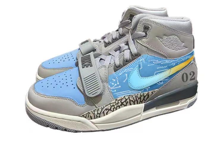 Lookbook [Sepatu Kustom] Air Jordan Legacy 312 'Biru Abu-Abu Blueprint' AV3922-002(Team56-科技蓝图)