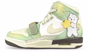 【訂製球鞋】 Jordan Legacy 312 CNY 極光 可撕小熊布貼 漸變暈染 高幫 復古籃球鞋 GS 白綠 Buy 【訂製球鞋】 Jordan Legacy 312 CNY 極光 可撕小熊布貼 漸變暈染 高幫 復古籃球鞋 GS 白綠