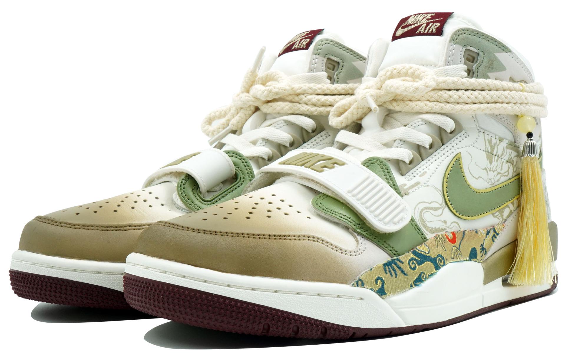 Lookbook 【定制球鞋】 Jordan Legacy 312 瑞祥青龍 CNY 龍年限定 潮流百搭 防滑耐磨 高幫 復古籃球鞋 男款 帆白色