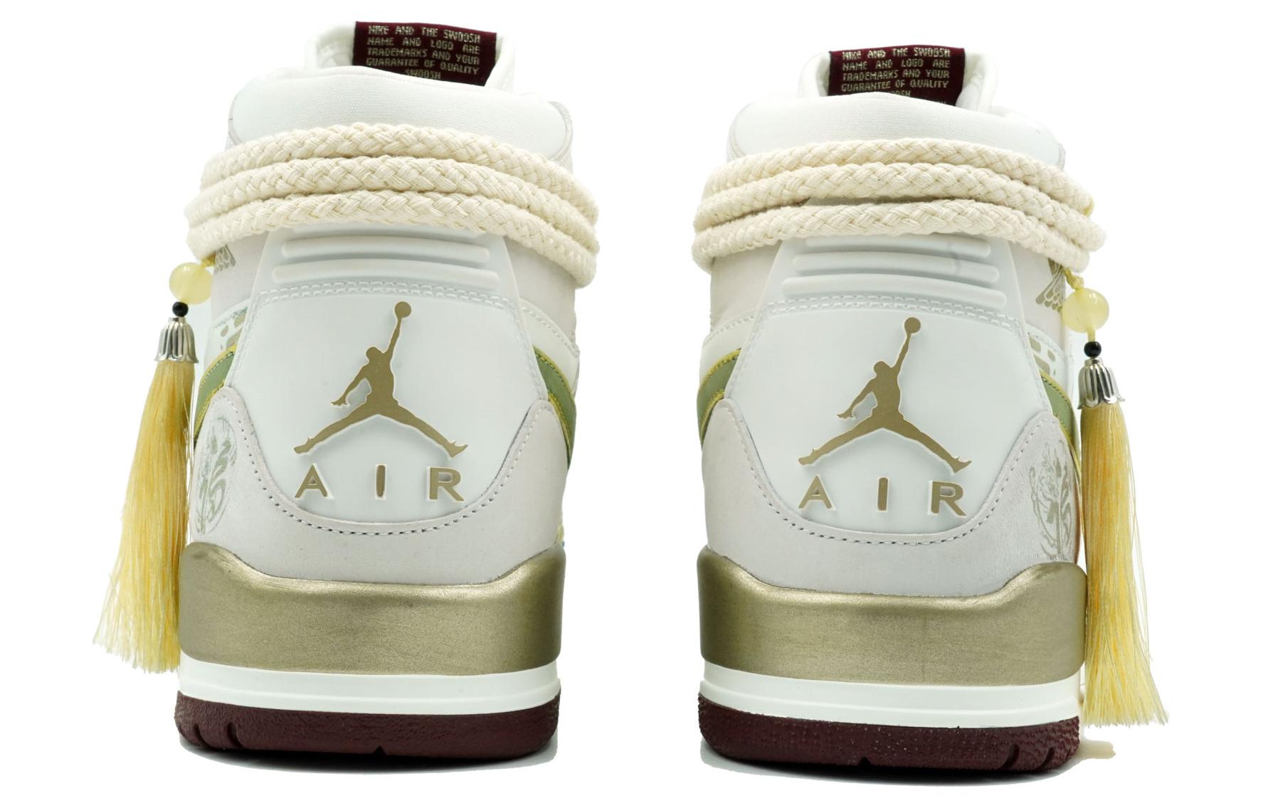 Shop 【定制球鞋】 Jordan Legacy 312 瑞祥青龍 CNY 龍年限定 潮流百搭 防滑耐磨 高幫 復古籃球鞋 男款 帆白色