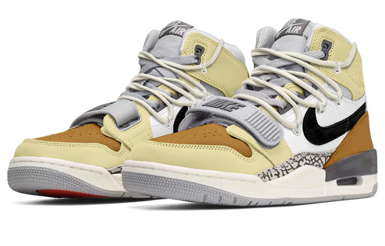 Lookbook 【訂製球鞋】Jordan Legacy 312 復古潮流 摩卡騎士 賽博朋克 高幫 復古籃球鞋 男款 米白棕