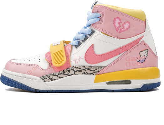 【客製化球鞋】Jordan Legacy 312 像素寶貝2 賽博霓虹 童趣 禮盒 高筒 復古籃球鞋 GS 粉白 Buy 【客製化球鞋】Jordan Legacy 312 像素寶貝2 賽博霓虹 童趣 禮盒 高筒 復古籃球鞋 GS 粉白