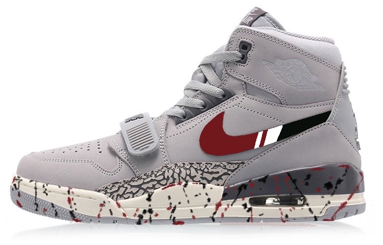 [Custom Shoes] Air Jordan Legacy 312 'Fluid Graffiti Grey Red Black'