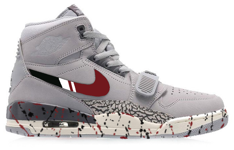 Order 커스텀 에어 조던 레거시 312 '그레이 레드 블랙' AV3922-002(Team56-流体泼墨)