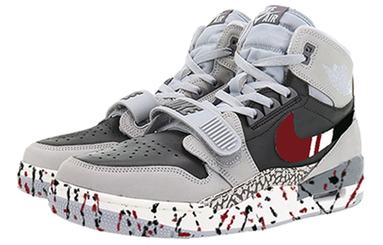 Lookbook 커스텀 에어 조던 레거시 312 '그레이 레드 블랙' AV3922-002(Team56-流体泼墨)