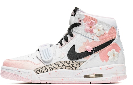 【定製球鞋】 Jordan Legacy 312 野鶴製造 漸變粉櫻 清爽小眾 百搭 刺繡 高幫 復古籃球鞋 GS 粉白 Buy 【定製球鞋】 Jordan Legacy 312 野鶴製造 漸變粉櫻 清爽小眾 百搭 刺繡 高幫 復古籃球鞋 GS 粉白