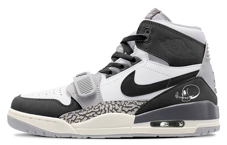 Buy [Sepatu Kustom] Air Jordan Legacy 312 'Abu Semen - Grafiti Tengkorak' AV3922-002(TeamY-男款灰水泥骷髅涂鸦深灰)
