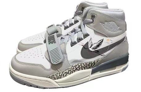 【定制球鞋】 Jordan Legacy 312 新中式 國風古色 仙鶴松山 防滑 高幫 復古籃球鞋 男款 灰水泥 Lookbook 【定制球鞋】 Jordan Legacy 312 新中式 國風古色 仙鶴松山 防滑 高幫 復古籃球鞋 男款 灰水泥