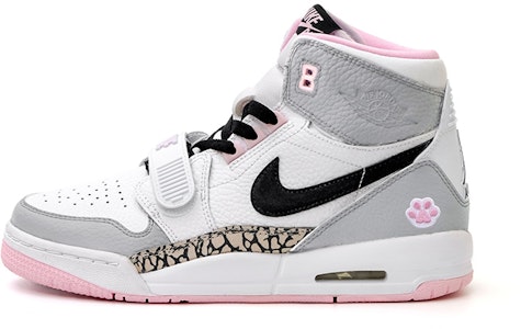 【定制球鞋】Jordan Legacy 312 氣泡水母 瞌睡小貓 高幫 復古籃球鞋 GS 灰粉白 Buy 【定制球鞋】Jordan Legacy 312 氣泡水母 瞌睡小貓 高幫 復古籃球鞋 GS 灰粉白