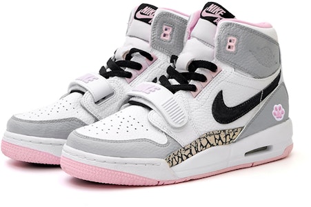 【定制球鞋】Jordan Legacy 312 氣泡水母 瞌睡小貓 高幫 復古籃球鞋 GS 灰粉白 Lookbook 【定制球鞋】Jordan Legacy 312 氣泡水母 瞌睡小貓 高幫 復古籃球鞋 GS 灰粉白