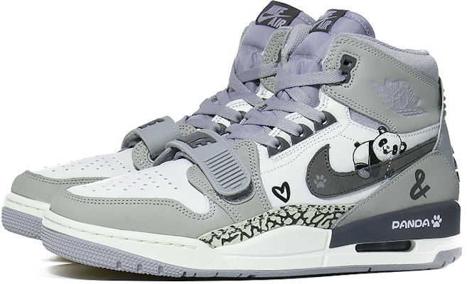 【訂製球鞋】 Jordan Legacy 312 中式風 慵懶大熊貓 防滑 高筒 復古籃球鞋 男款 灰水泥 Lookbook 【訂製球鞋】 Jordan Legacy 312 中式風 慵懶大熊貓 防滑 高筒 復古籃球鞋 男款 灰水泥