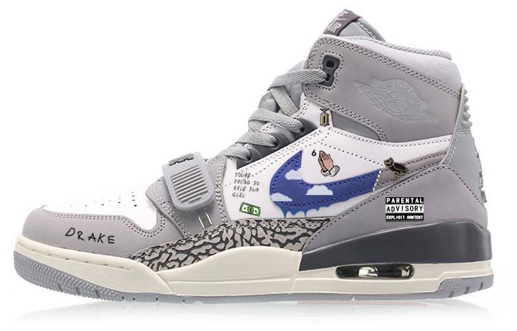 [Custom Shoes] Air Jordan Legacy 312 'Magic Owl Grey Cement'