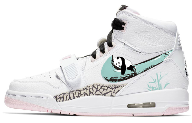 Buy 에어 조던 레거시 312 "판다 뱀부" 화이트-그린-핑크 (커스텀) AT4040-106(Team56-熊猫抱竹)