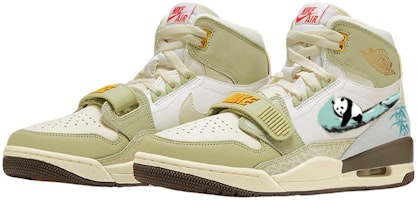 【客製化籃球鞋】Jordan Legacy 312 新中華風 熊貓抱竹 亂跑熊貓 減震防滑耐磨 高筒 復古籃球鞋 GS 白綠 Lookbook 【客製化籃球鞋】Jordan Legacy 312 新中華風 熊貓抱竹 亂跑熊貓 減震防滑耐磨 高筒 復古籃球鞋 GS 白綠