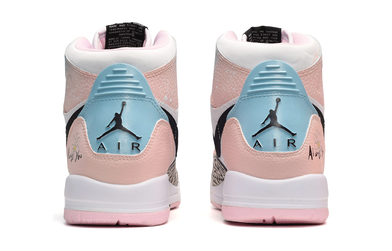 Shop [Kasut Custom] Air Jordan Legacy 312 'Pink Blue White Gradient Daisy' AT4040-106(TeamE-女款小雏菊粉蓝白)