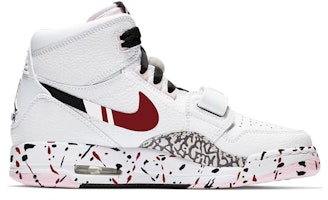 【訂製球鞋】Jordan Legacy 312 潮酷碰墨 紅色釦子 潮流通用 夏日外出 高筒 復古籃球鞋 GS 白紅黑 Order 【訂製球鞋】Jordan Legacy 312 潮酷碰墨 紅色釦子 潮流通用 夏日外出 高筒 復古籃球鞋 GS 白紅黑