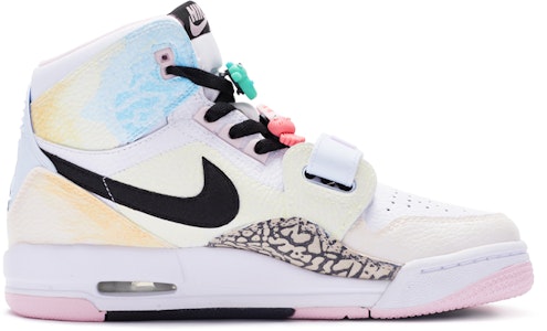 【定制球鞋】Jordan Legacy 312 沙灘 手繪噴繪 復古籃球鞋 GS 米白粉藍 Order 【定制球鞋】Jordan Legacy 312 沙灘 手繪噴繪 復古籃球鞋 GS 米白粉藍