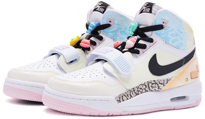 【定制球鞋】Jordan Legacy 312 沙灘 手繪噴繪 復古籃球鞋 GS 米白粉藍 Lookbook 【定制球鞋】Jordan Legacy 312 沙灘 手繪噴繪 復古籃球鞋 GS 米白粉藍