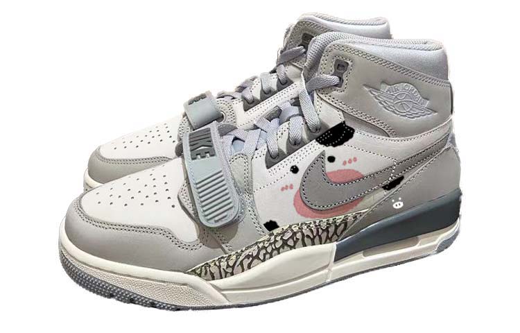 Lookbook 【定製球鞋】Air Jordan Legacy 312 中式國風 黑白奶牛 可愛奶牛 防滑耐磨 高筒 復古籃球鞋 男款 水泥灰