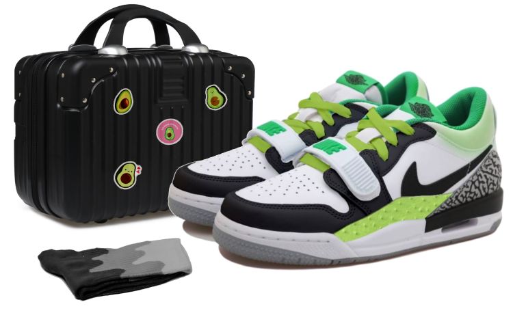 Buy [定制鞋] Air Jordan Legacy 312 低帮'复古黑白绿' FN3407-101(Team拾玖-鸵鸟皮312S-BOX）