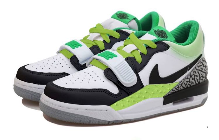 Shop [定制鞋] Air Jordan Legacy 312 低帮'复古黑白绿' FN3407-101(Team拾玖-鸵鸟皮312S-BOX）