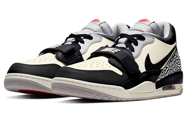 Lookbook [Kasut Tersuai] Air Jordan Legacy 312 Low 'Hitam Kelabu Simen' CD7069-101(TeamY-男款复古爆裂纹黑米)