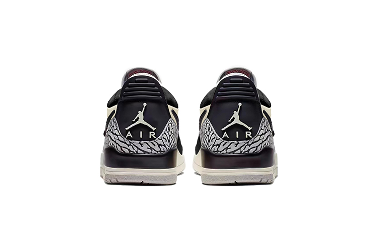 Shop [Kasut Tersuai] Air Jordan Legacy 312 Low 'Hitam Kelabu Simen' CD7069-101(TeamY-男款复古爆裂纹黑米)