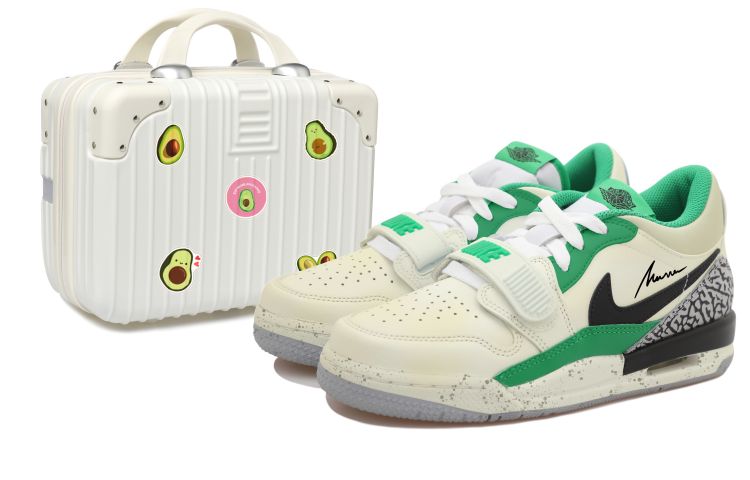 Buy [Kasut Custom] Air Jordan Legacy 312 Low 'Hitam Putih Hijau Berbintik' FN3407-101(Team拾玖-黄绿做旧女S-BOX）